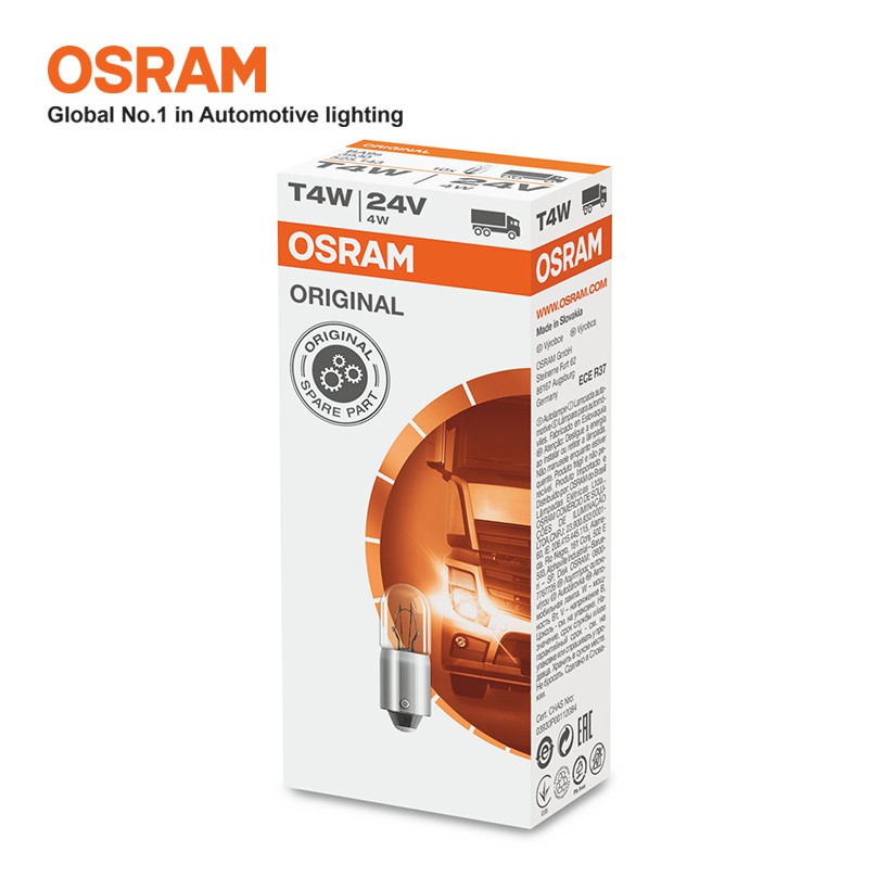 [Mã BMBAU50 giảm 10% đơn 99k] Combo 10 Bóng Đèn Soi Biển Số OSRAM Original T4W 24V 4W Nhập Khẩu Chính Hãng