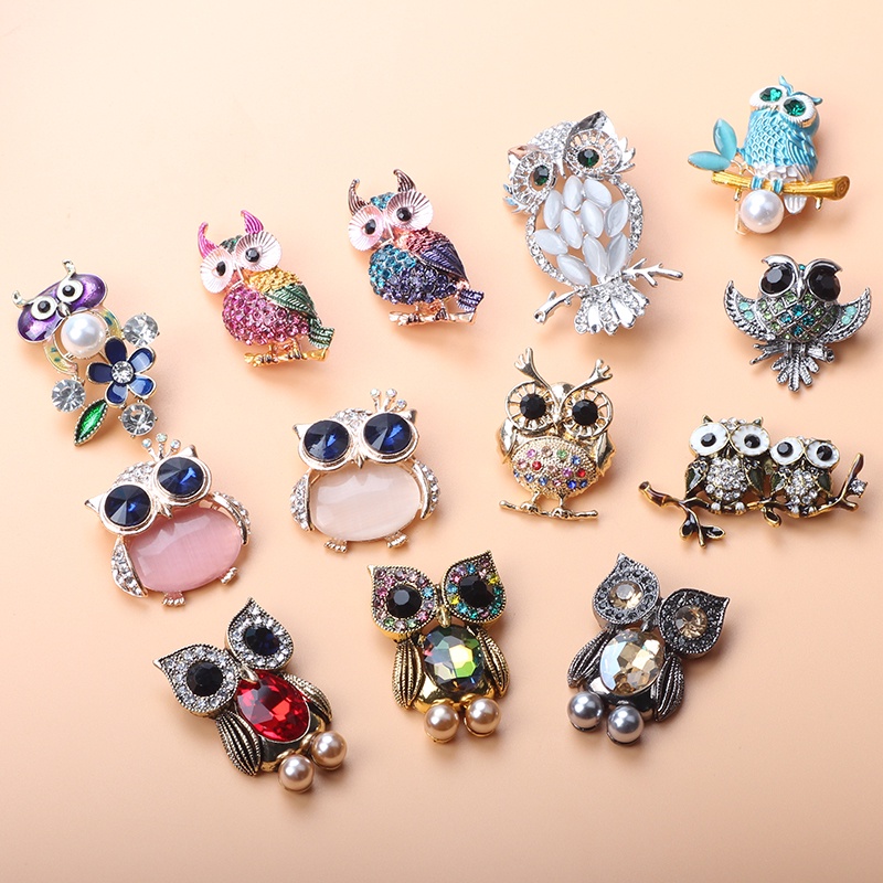 Trâm Cài Áo Hình Cú Mèo Đính Đá Thời Trang