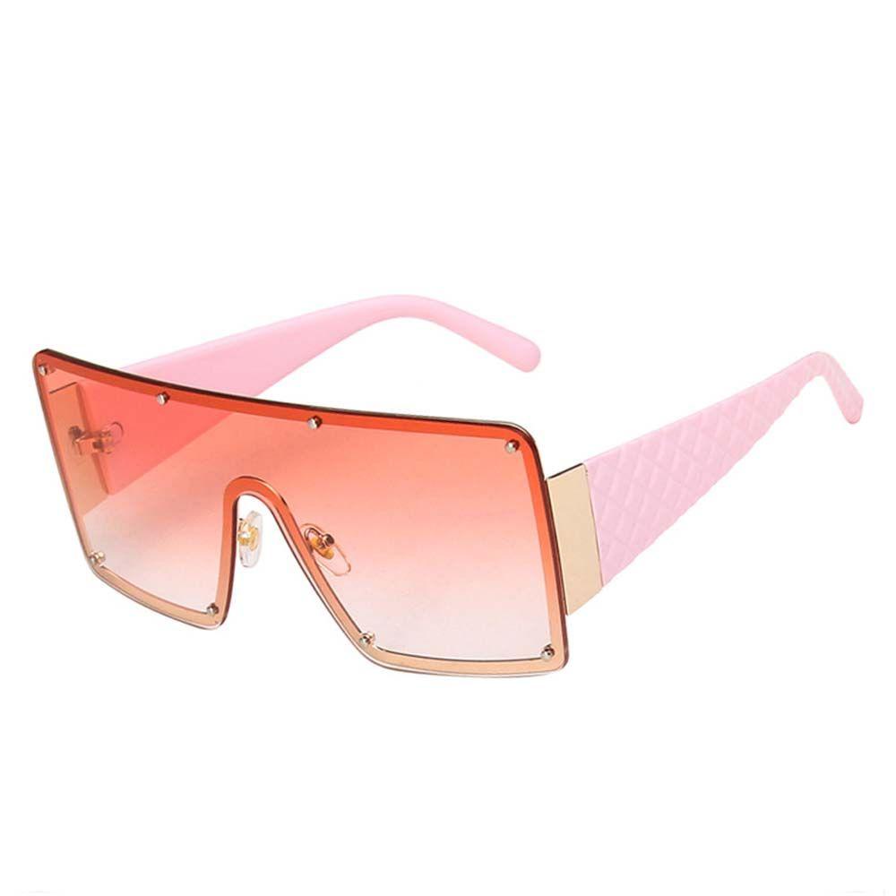 Kính Mát Gọng Vuông Oversize Chống Tia UV Màu Xanh Dương Gradient Thời Trang Cho Nữ