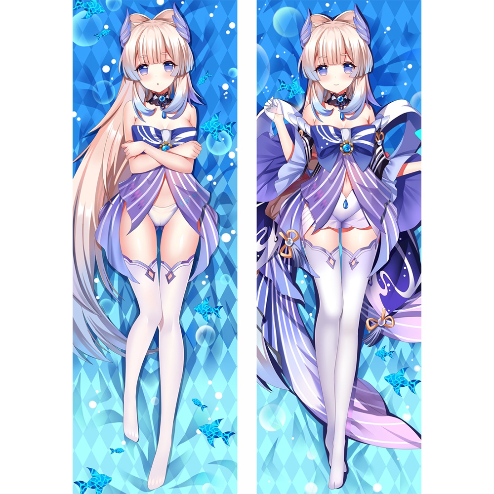 60x180cm Genshin Impact Sangonomiya Kokomi Cosplay Dakimakura Ôm Thân Gối Nhật Bản Otaku Gối Đệm