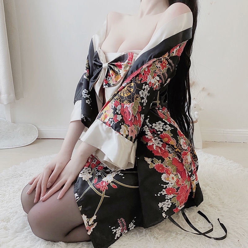 [SẴN] Đồ Ngủ Kimono Hoa anh đào Gợi Cảm Quyến Rũ Kèm Quần chíp [CWEAR.SEXY_ĐỒ NGỦ & NỘI Y CAO CẤP]