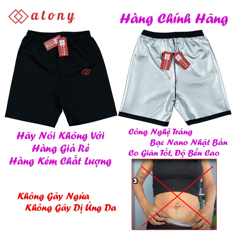 Quần Đổ Mồ Hôi Giảm Mỡ Bụng ATONY, Sinh Nhiệt, Đánh Tan Mỡ Thừa, Giảm Cân, Tráng Bạc Nano Nhật Bản