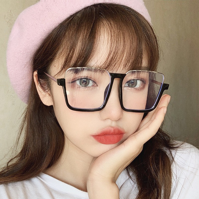 Thời Trang Hàn Quốc Ulzzang Quá Khổ Mắt Kính Gọng Kim Loại Mắt Kính Nữ