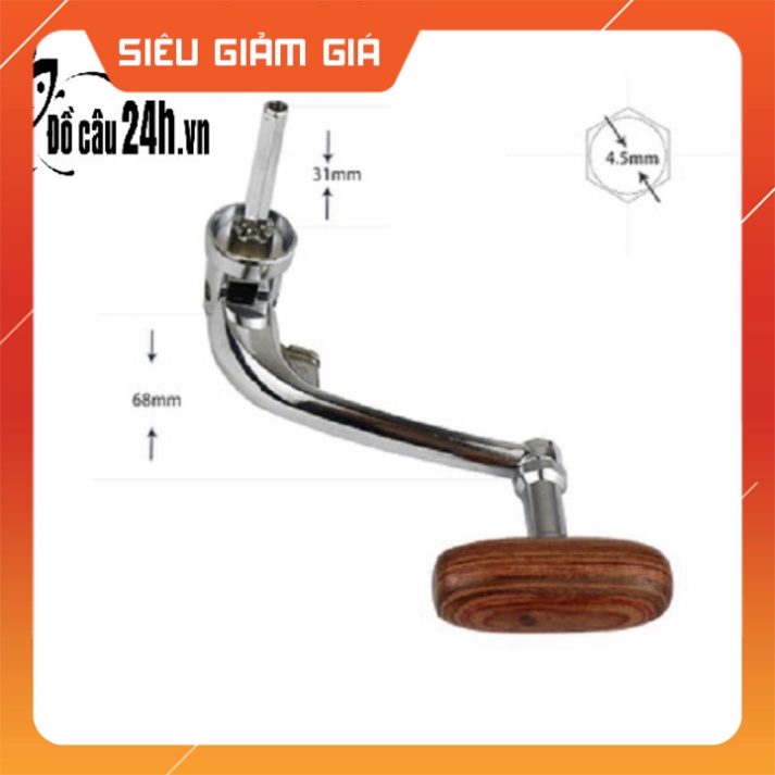 Tay quay máy câu núm gỗ tay quay máy câu shimano kim loại ĐỒ CÂU ANH QUÂN