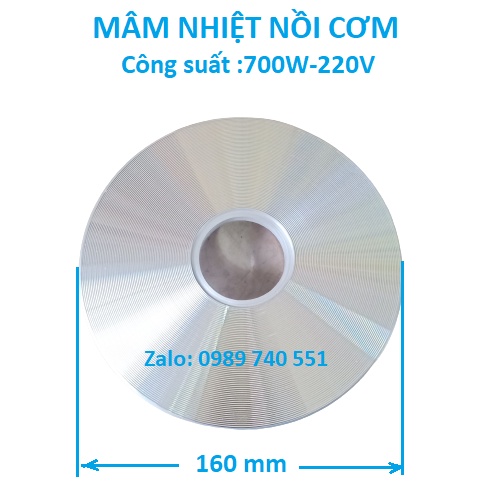 Mâm nhiệt nồi cơm điện công suất 700w đường kính 160 mm