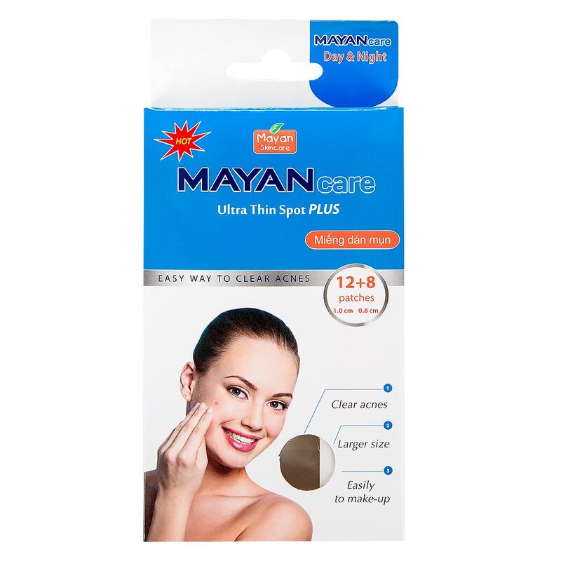 Miếng Dán Mayan Làm Giảm Mụn Ultra Thin Sport Plus Acne Patch 12+8/20+4 Miếng