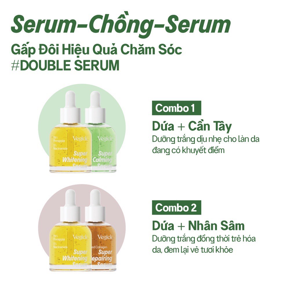 Bộ 3 sản phẩm tinh chất dưỡng da Vegick Super Serum