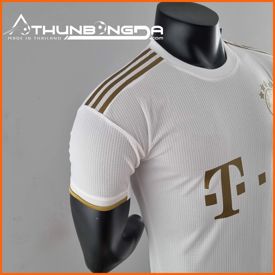 Áo Bayern Munich trắng sân khách 2022/2023, 2022/23 bản PLAYER Issue BODY Fit cao cấp Thái Lan