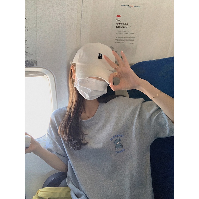 NRVP Áo Thun Nữ Dáng Dài Rộng Tay Ngắn Phong Cách Thời Trang Đường Phố Hàn Quốc