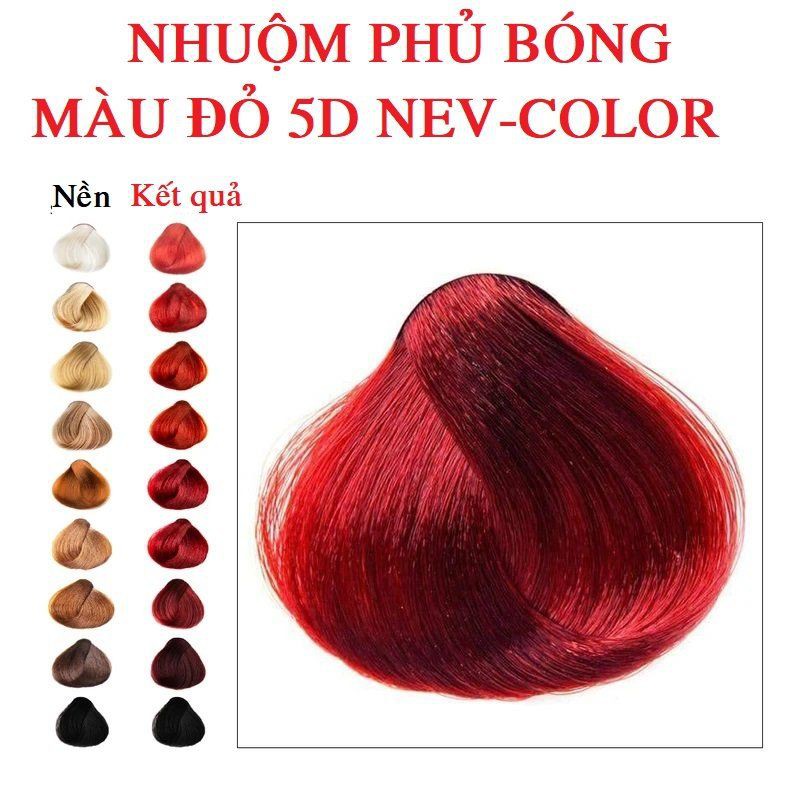 Thuốc nhuộm phủ bóng, phủ mịn 5D Màu Đỏ Red NEV COLOR