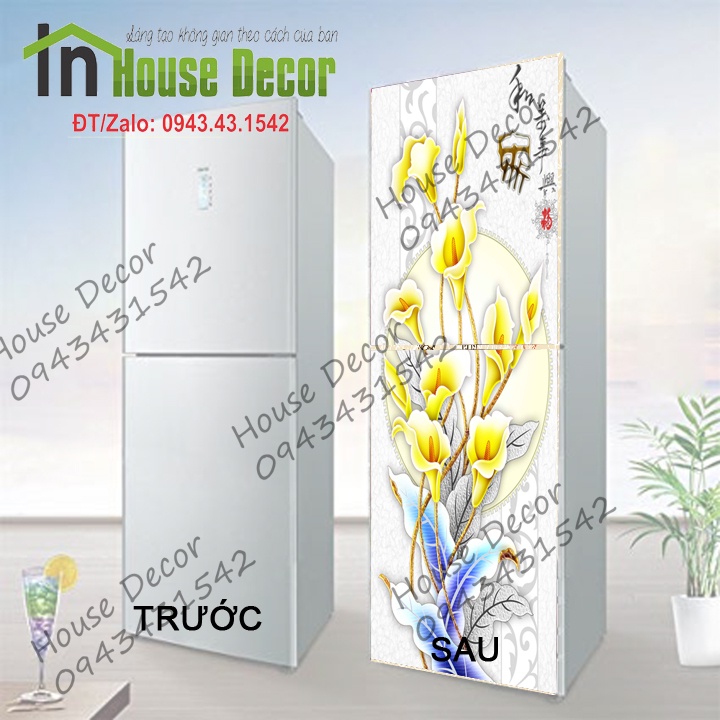 HÀNG BÁN CHẠY - Miếng decal dán tủ lạnh chất liệu cao cấp, chống nước  - Decal dán tủ lạnh, decal 3D dán tủ lạnh 257