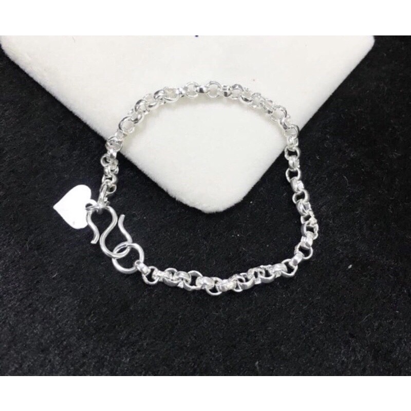 Lắc tay bạc ta cho bé lắc mo bạc sáng đẹp - Kho sỉ bạc Nhất Linh
