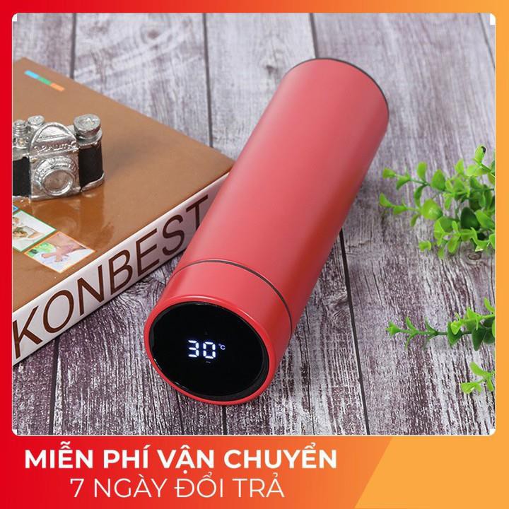 Bình giữ nhiệt 500ml có màn hình hiển thị nhiệt độ-giữ nước nóng,lạnh - pin năng lượng mặt trời