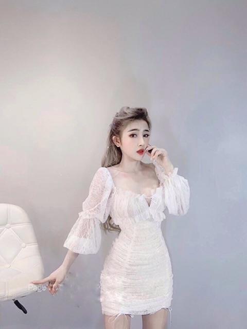 Đầm body nhún 2 lớp có mút ngực sexy sang chảnh