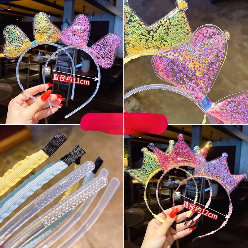 Cài tóc, bờm tóc hình vương miện, hình nơ dễ thương cho bé