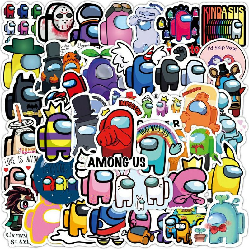 Set 10 miếng dán tatoo hình xăm Noel và sticker Among Us chống thấm