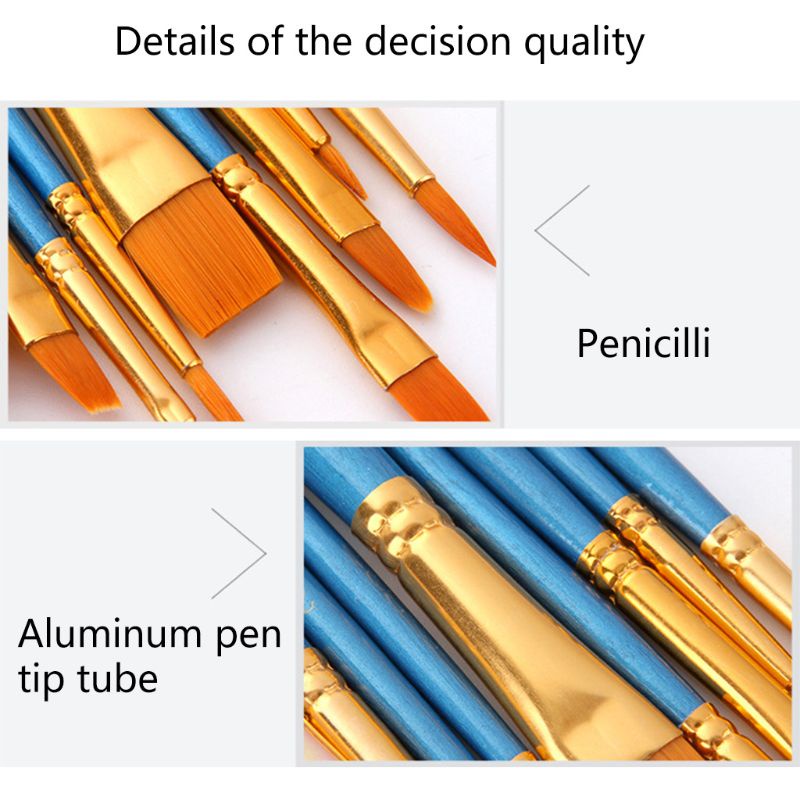 Bộ 10 Cọ Vẽ Tranh Chuyên Nghiệp Cho Người Mới Bắt Đầu