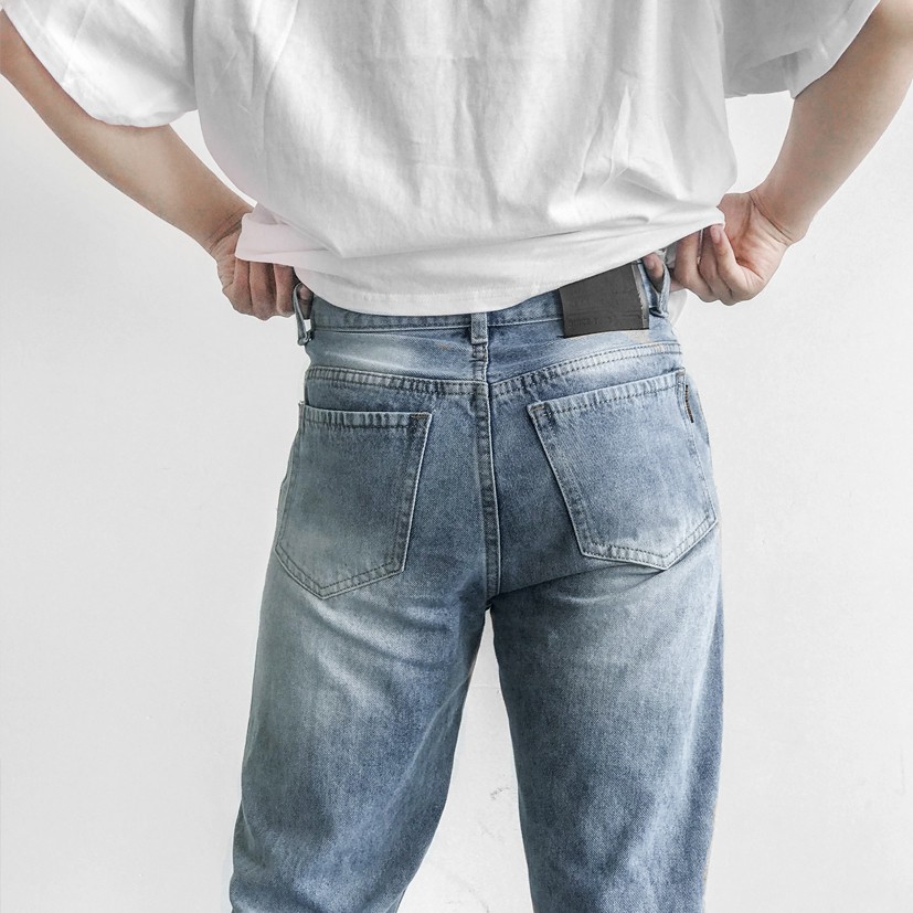Quần jean nam ống rộng xanh nhạt ✅ form baggy ✅ hình chụp thật ✅Daddyst