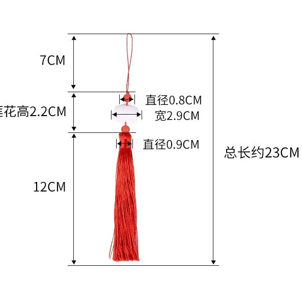 Tua rua trang trí, ngọc bội bông sen tam sinh tam thế