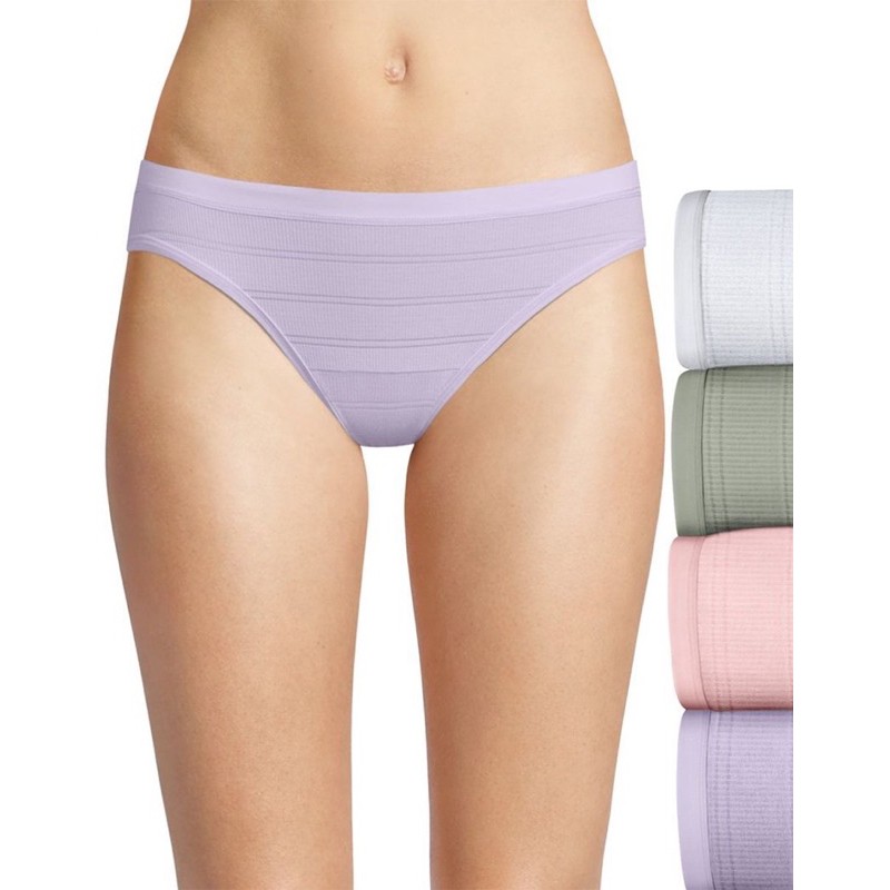 Quần lọt khe HANES cotton sọc thông thoáng thoải mái thấm hút tốt gợi cảm cho nữ SASSY