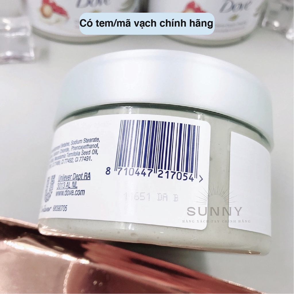 Tẩy da chết Dove Exfoliating Body Polish nội địa Đức dưỡng trắng, sáng da, tẩy tế bào chết body