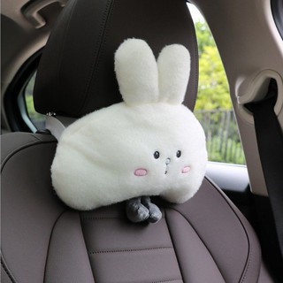 ♨✱Bộ gối tựa đầu thỏ dễ thương cổ ô tô hoạt hình một đôi ghế thắt lưng trang trí sang trọng nữ