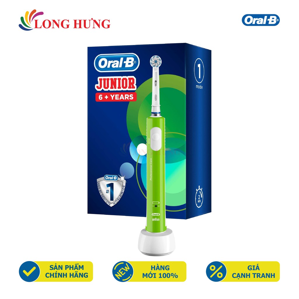 Bàn chải điện trẻ em Oral-B Junior Green 6+ - Hàng nhập khẩu