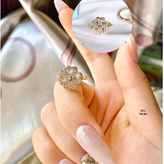 Nhẫn Vàng Nữ Cỏ 4 Lá Đá Xoay Tròn Chong Chóng - Trang sức Vàng Bạc Hoà Thảo HTJ