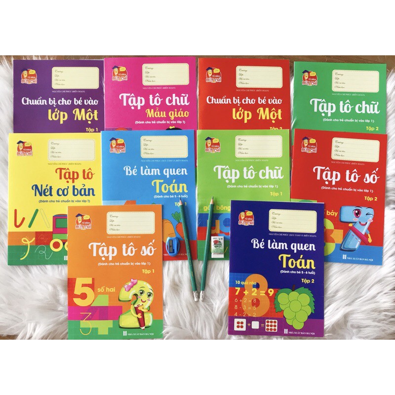 Bộ 10 quyển tập tô và làm quen toán cho bé từ 4 - 6 tuổi