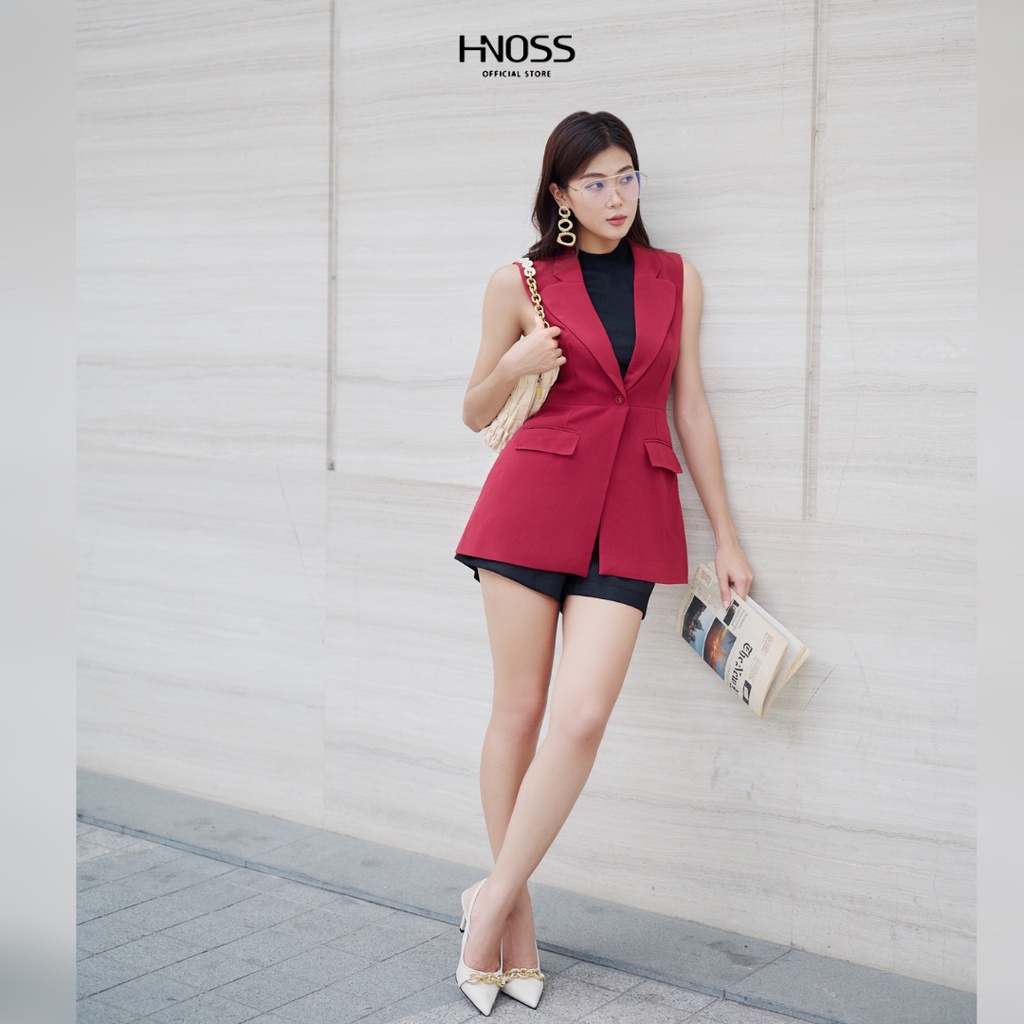 Áo Khoác Vest Thời Trang Nữ HNOSS Form Ôm Không Tay HNKHC004