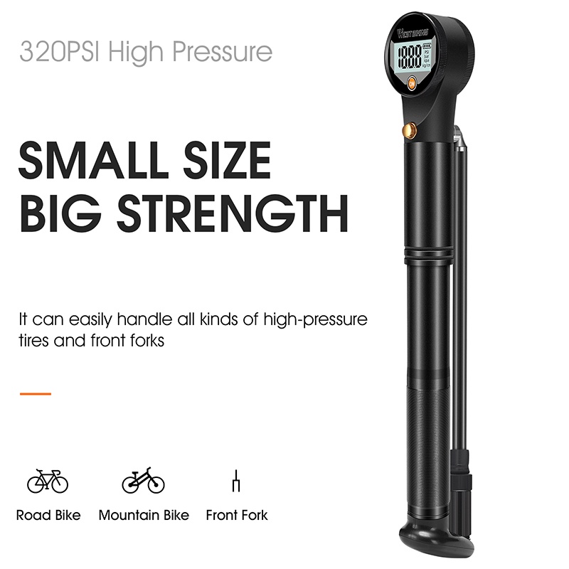 Máy Bơm Hơi Mini 320Psi Có Màn Hình Hiển Thị Cho Lốp Xe Đạp Xe Máy Xe Hơi