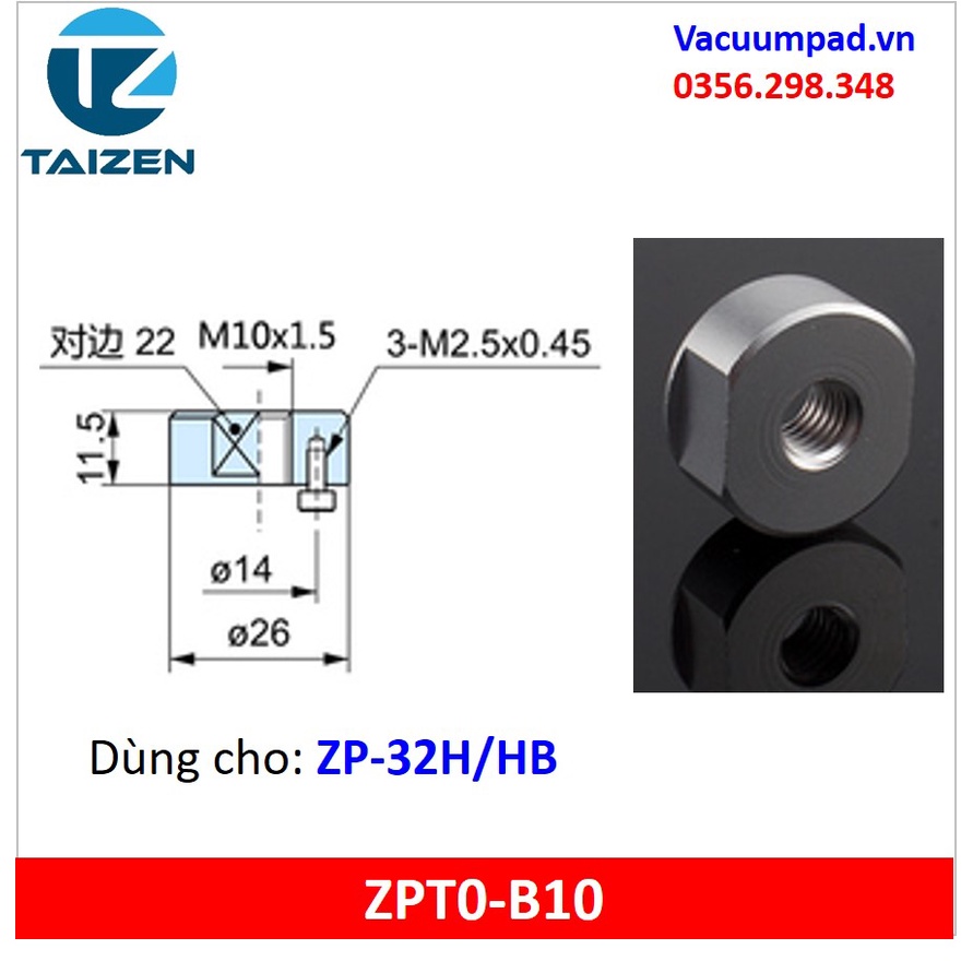 Giác hút chân không ZP-HN/HS  ZP-32/40/50/63/80/100/125/150/200-HS/N