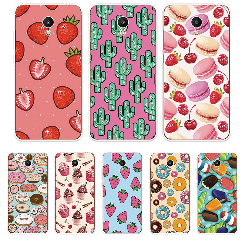 Meizu M3 M3S M5 M6 Note Soft TPU Silicone Phone Case Cover Dessert