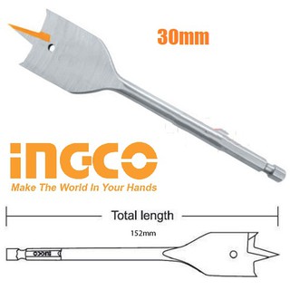 Mũi khoan gỗ đầu dẹp 30li 30mm dài 152mm wood ingco dbw2213001