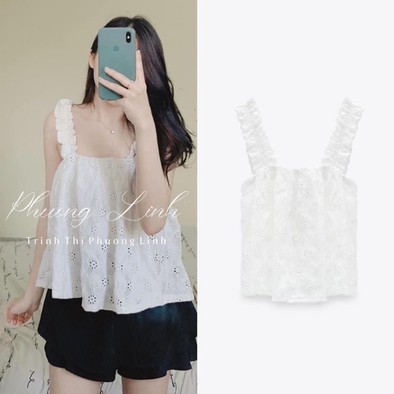 Áo Zara auth ren đục lỗ