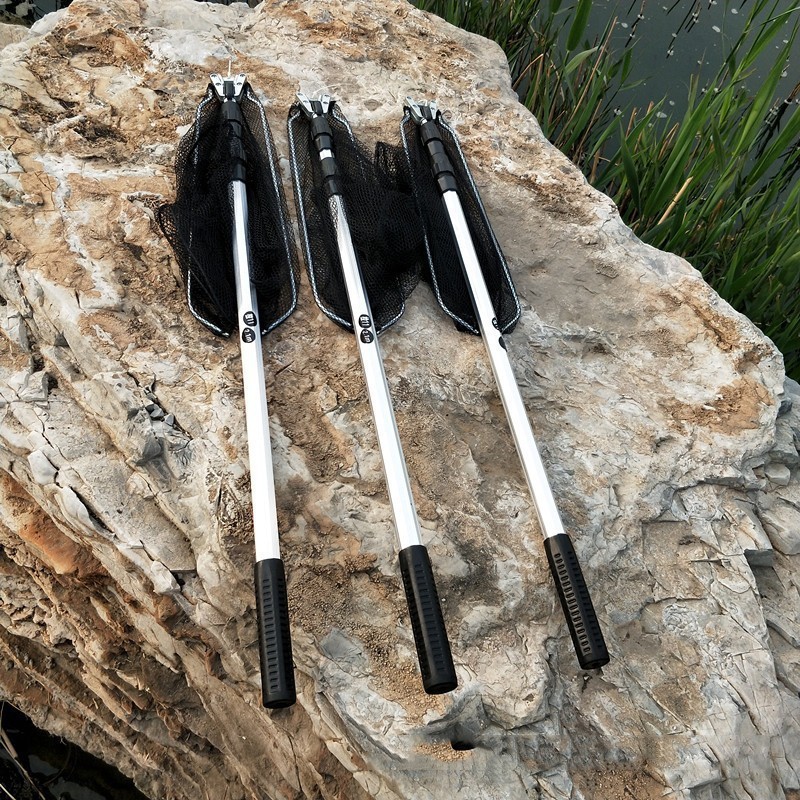 Vợt Bắt Cá Tam Giác - Vợt Bắt Cá Tam Giác 1m7 Cán Nhôm Thu Gọn Cao Cấp