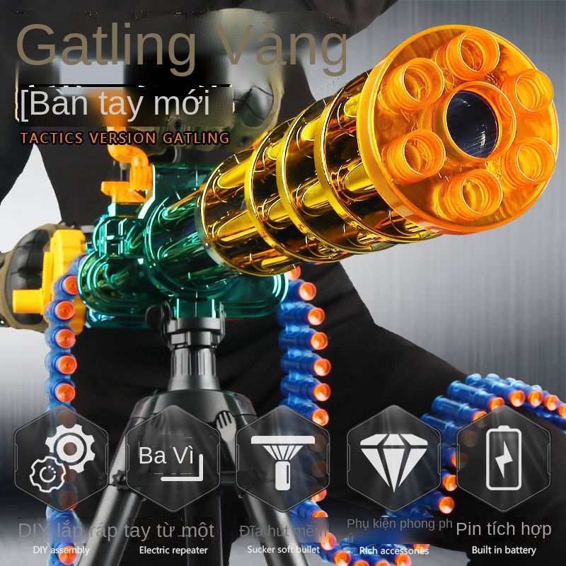 ❇┅Jianfeng Douyin vụ nổ điện mới của Gatling siêu súng đồ chơi trẻ em Súng bắn đạn mềm cho bé trai trên 14 tuổi