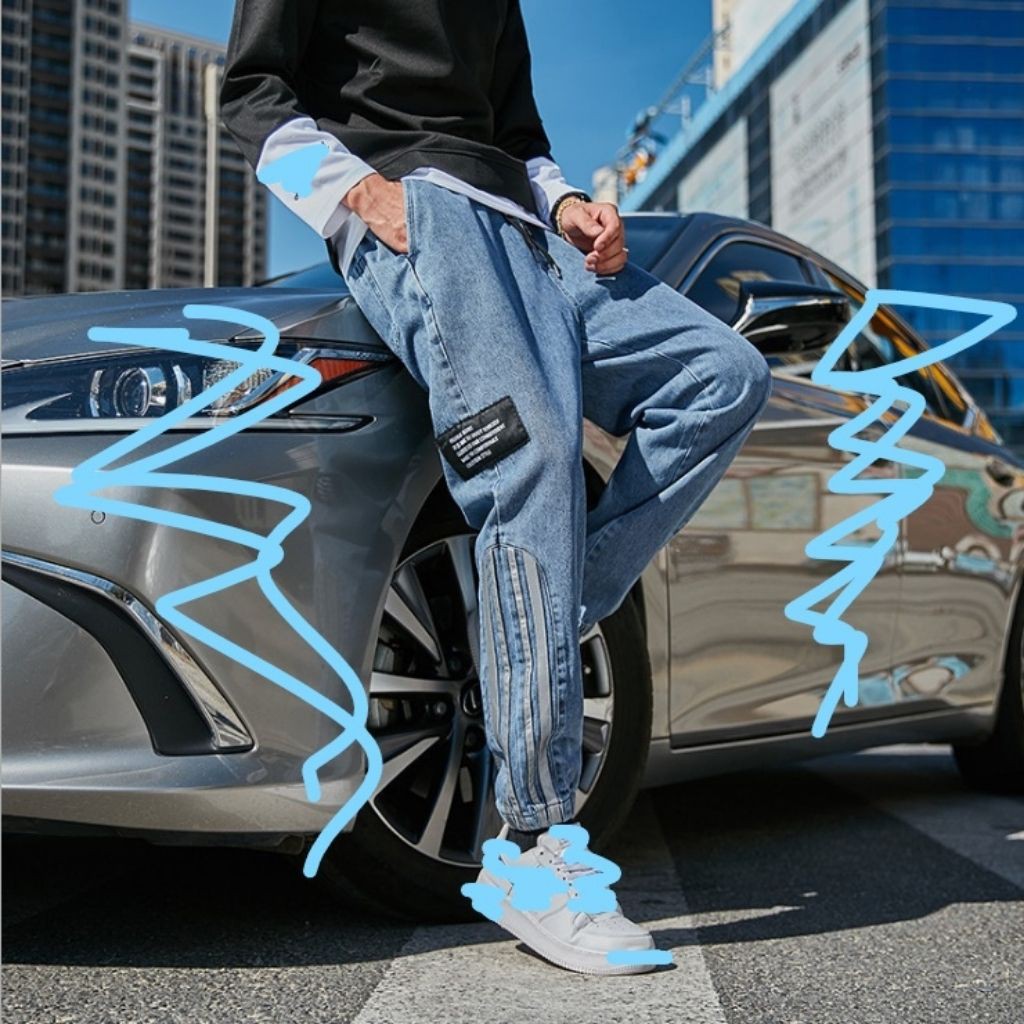 quần jeans jogger có phản quang cá tính nổi bật | BigBuy360 - bigbuy360.vn