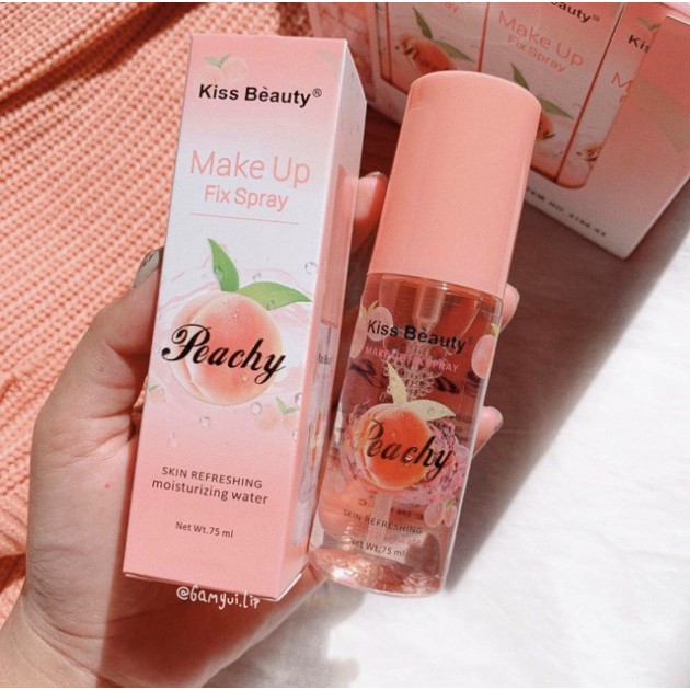 free ship Xịt Giữ Lớp Nền Cố Định Lớp Trang Điểm Kiss Beauty ĐÀO 75ML | BigBuy360 - bigbuy360.vn