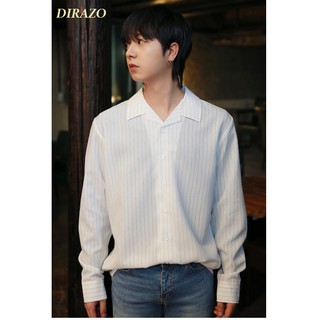 Áo sơ mi cổ vest  dài tay form rộng màu trắng SỌC đen XU HƯỚNG HOT TREND HÀN QUỐC- DIRAZO