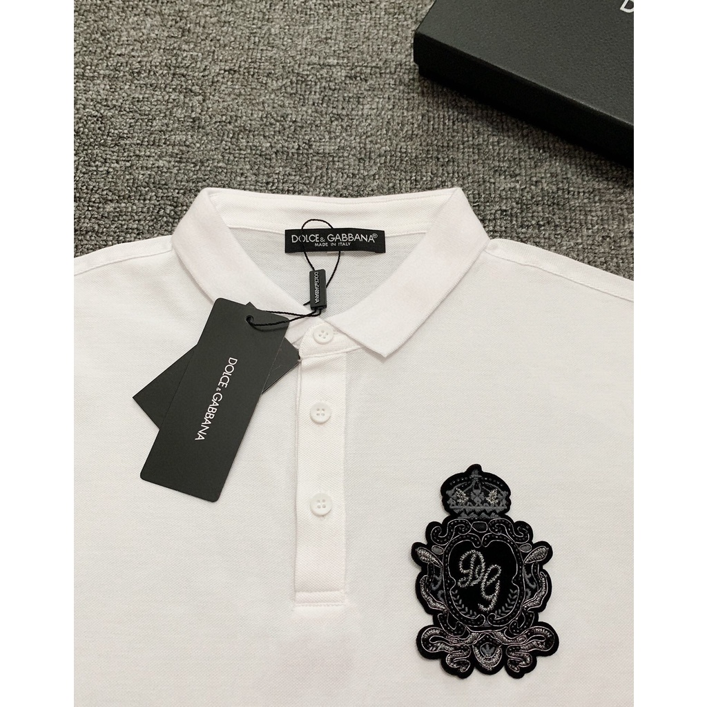 D0LCE&GABBA Áo tay ngắn chất liệu cotton nguyên chất thêu logo 2020 năng động trẻ trung