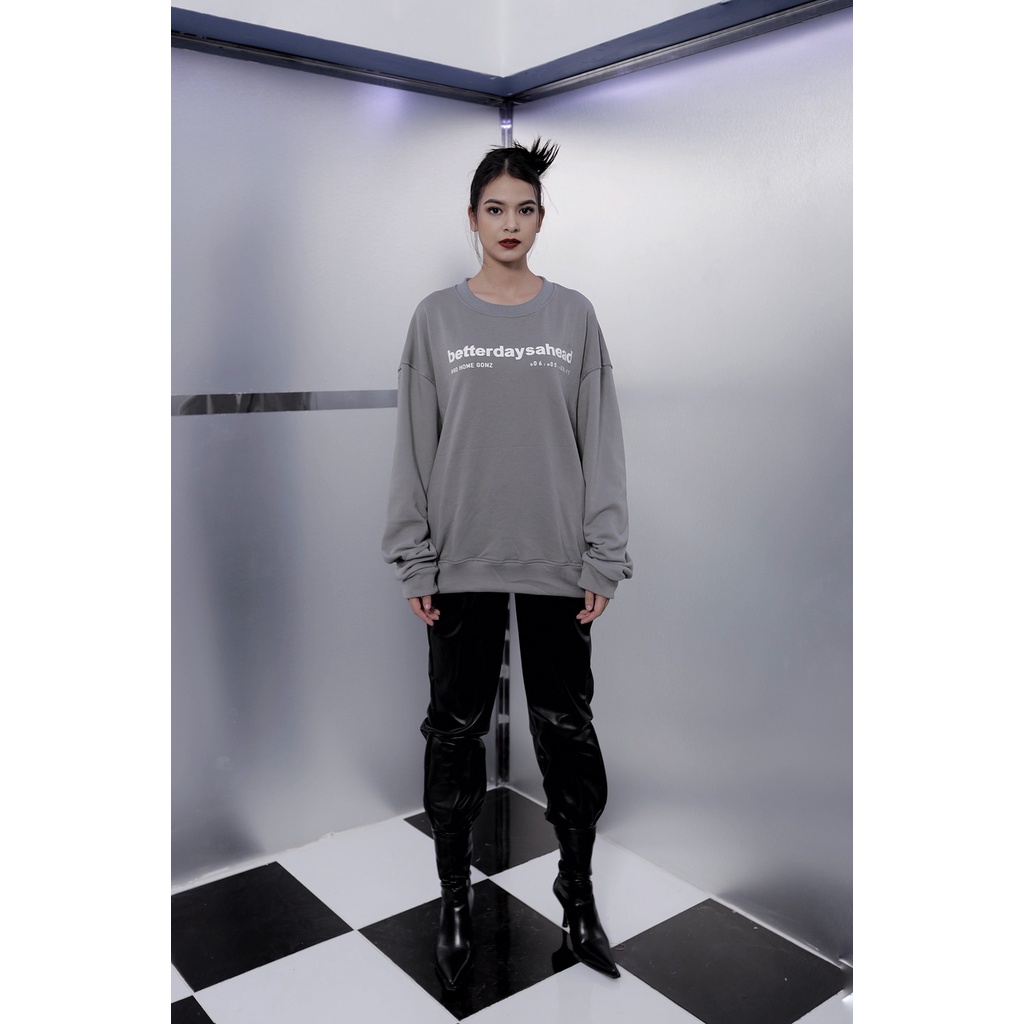 Áo Sweater Form Rộng Mùa Đông Sweater Betterdaysahead Gonz - Màu Xám | BigBuy360 - bigbuy360.vn