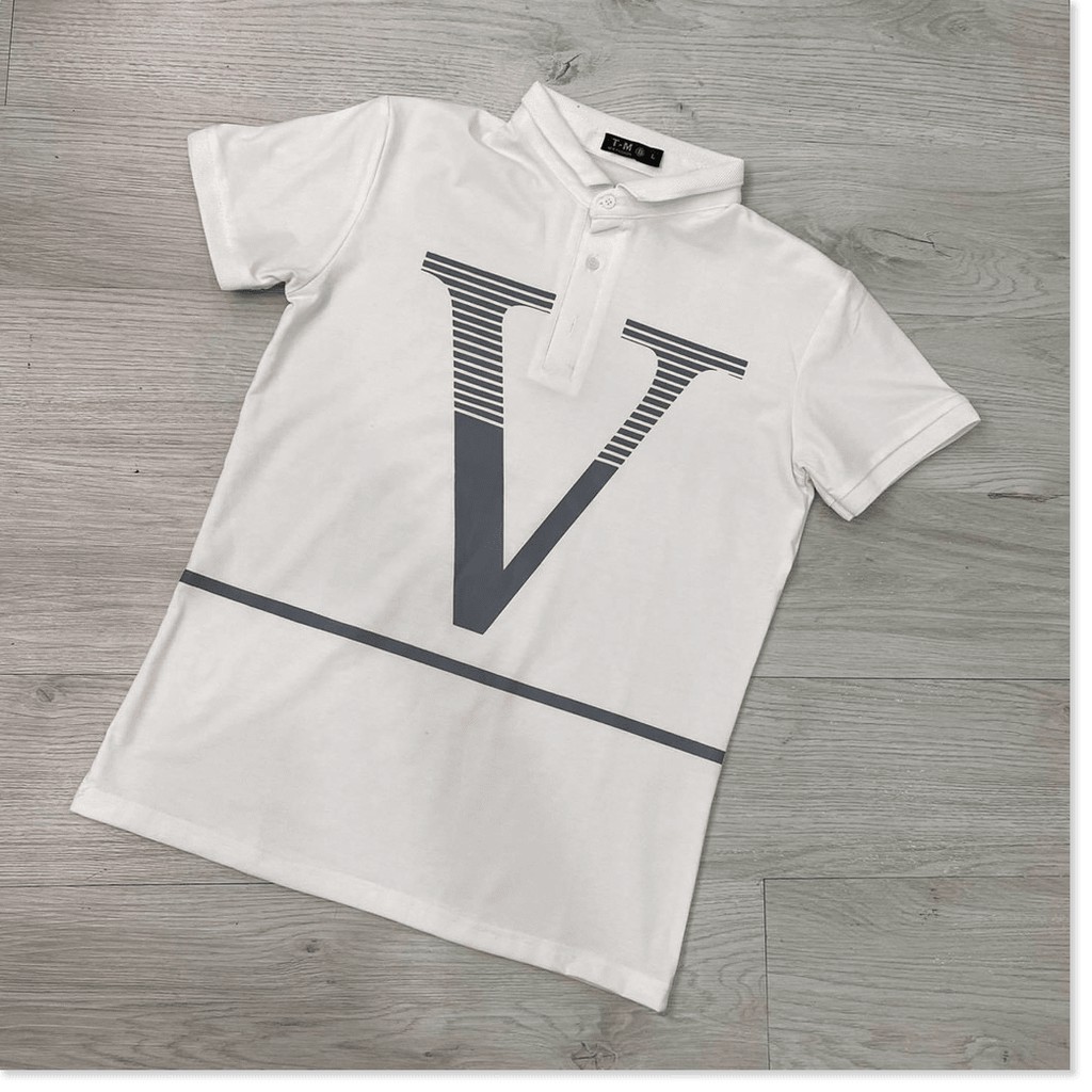 Áo Thun Nam In Thêu Tay Ngắn Cổ Bẻ Hàng Đẹp HP