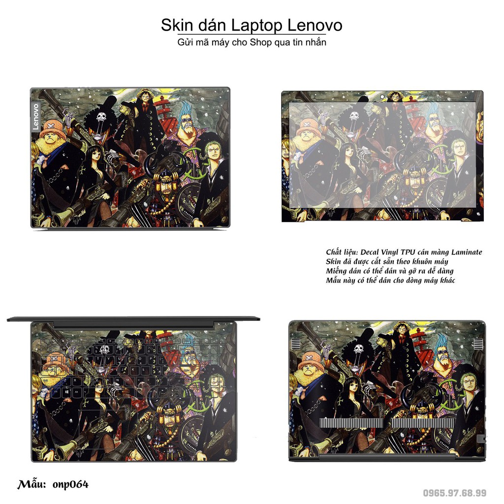 Skin dán Laptop Lenovo in hình One Piece _nhiều mẫu 4 (inbox mã máy cho Shop)