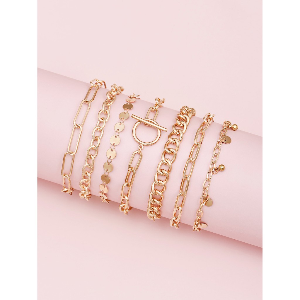 [Mã FACBHOT55 giảm 10K đơn bất kì] Set 7 Vòng Tay Thiết Kế Kiểu Hình Học Độc Đáo Thời Trang | BigBuy360 - bigbuy360.vn