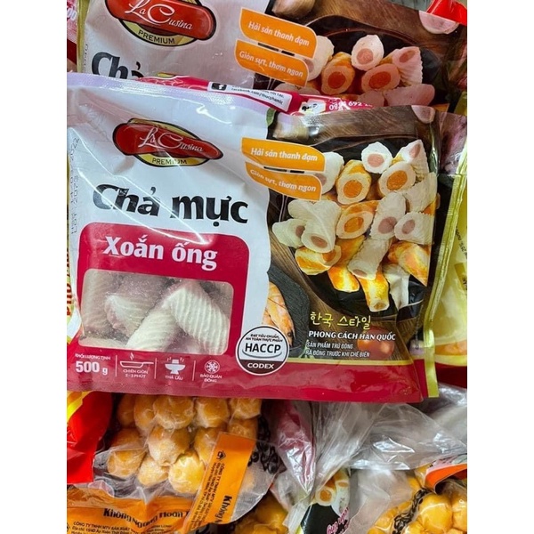 Chả mực xoắn ống 500gr & 1KG