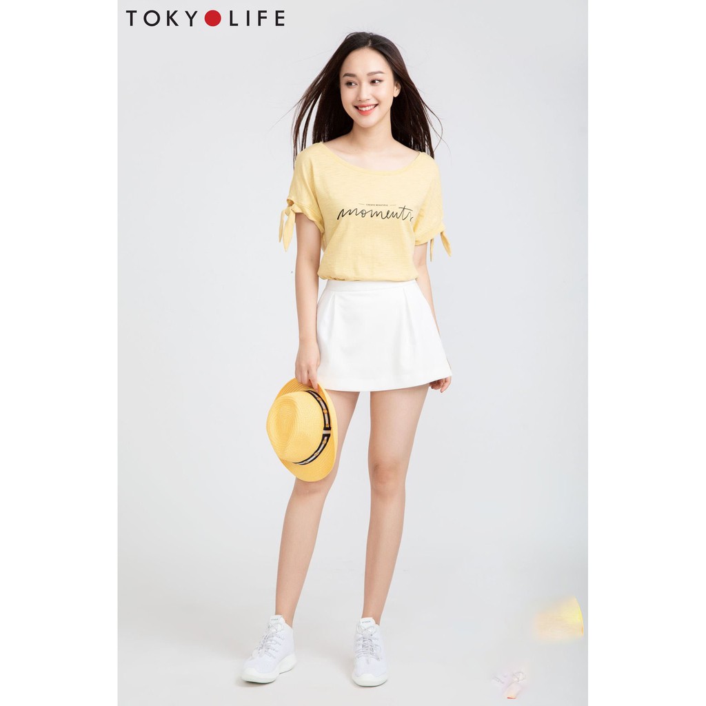 [Mã FAMALLT5 giảm 15% đơn 150k] Áo T-Shirt Nữ TOKYOLIFE cổ tròn nơ tay I933-078E