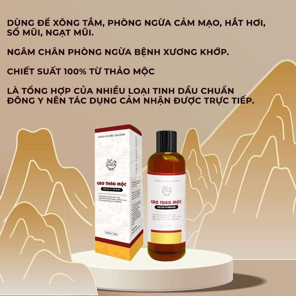 Cao xông sát trùng mũi họng, giải cảm cúm, ngừa cảm mạo, tăng cường đề kháng, thư giãn sưng mệt