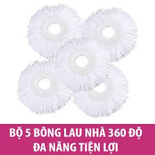 Combo 5 Bông Lau Nhà Màu Ngẫu Nhiên, Bông Lau Nhà 360 Độ- 5 Cái