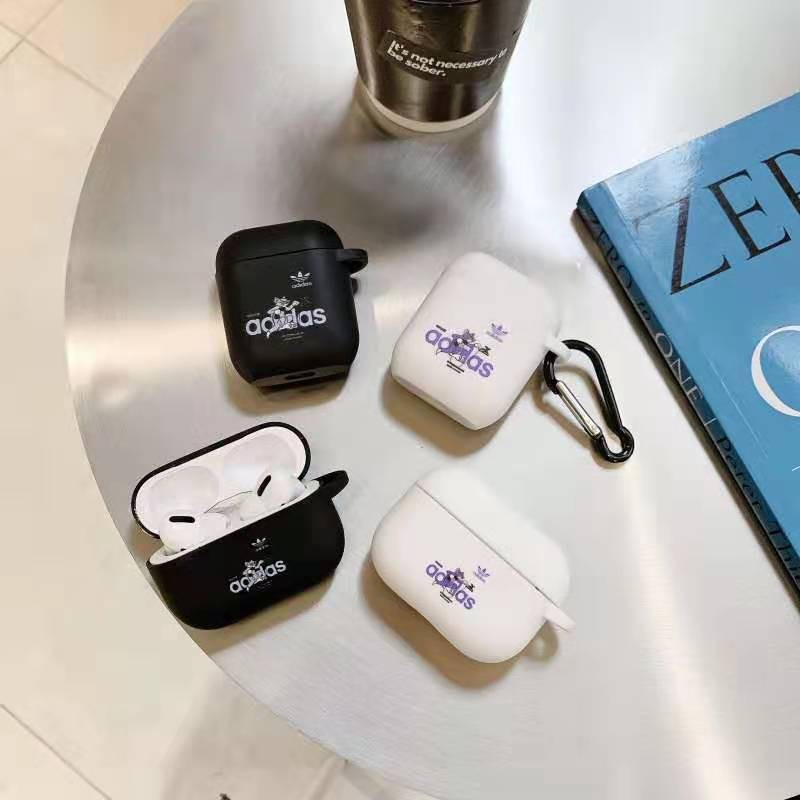 Vỏ bảo vệ hộp đựng tai nghe airpods 1 / 2 / pro họa tiết hoạt hình mèo tom và logo adidas